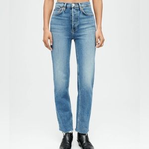 Re/ Done high rise 70s stove pipe jeans